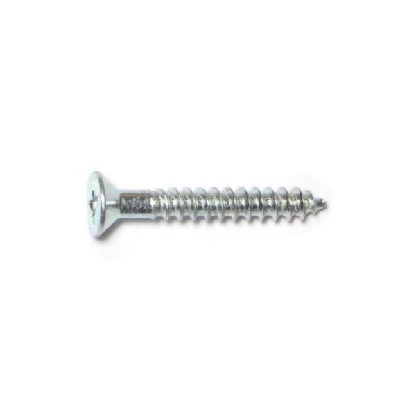 Midwest Fastener Wood Screw, #6, 1 in, Zinc Plated Steel Flat Head Phillips Drive, 100 PK 02537 - main